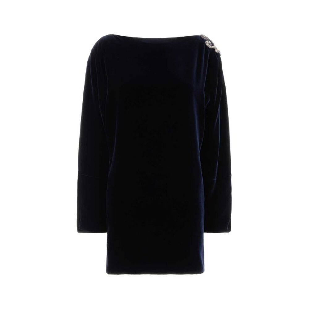 Versace Women Midnight Blue Velvet Dress